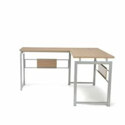 L Desk with Metal Legs Harvest Brown/Silver - OFM -Outlet Desks Store unnamed file 14202