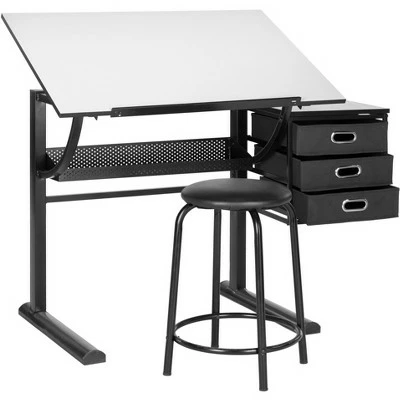 Harvard Writing Desk - White/Black - Safavieh 4 Harvard Writing Desk - White/Black - Safavieh - Image 2