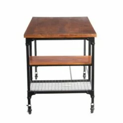 Industrial Design Wooden Desk Coffee Brown - Benzara 13 Industrial Design Wooden Desk Coffee Brown - Benzara -Outlet Desks Store unnamed file 14269