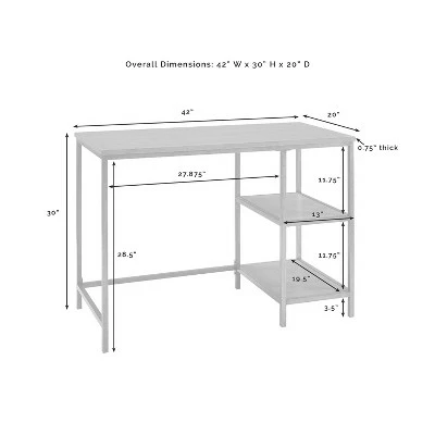Brooke Desk Washed Oak - Crosley 8 Brooke Desk Washed Oak - Crosley - Image 6