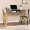 Nesdy 2 Tone Desk with Storage Gray/Gold - Aiden Lane
