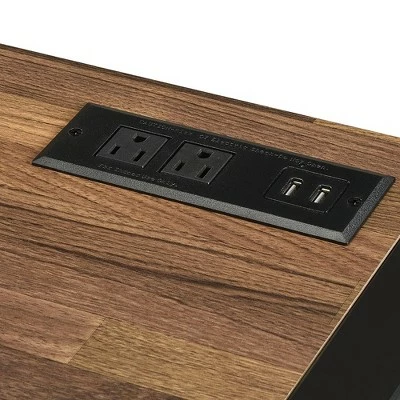 Eriboll Writing Desk with 1 Drawer and USB Plug Sand Black/Natural Tone - HOMES: Inside + Out 7 Eriboll Writing Desk with 1 Drawer and USB Plug Sand Black/Natural Tone - HOMES: Inside + Out - Image 5