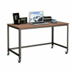 Costway Rolling Computer Desk Metal Frame PC Laptop Table Wood Top Study Workstation -Outlet Desks Store unnamed file 1437
