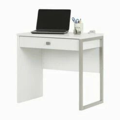 Interface Desk with 1 Drawer Pure White - South Shore 16 Interface Desk with 1 Drawer Pure White - South Shore -Outlet Desks Store unnamed file 14431