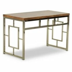 Steve Silver Co. Alize Chrome Writing Desk Natural - Steve Silver
