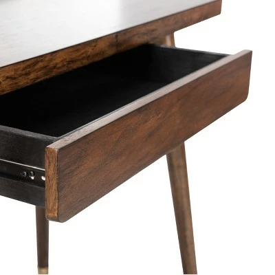 Parker 1 Drawer Desk Dark Walnut - Safavieh 11 Parker 1 Drawer Desk Dark Walnut - Safavieh - Image 9
