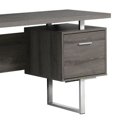 Monarch Specialties 60-Inch Modern Home Office Computer Desk, Dark Taupe 5 Monarch Specialties 60-Inch Modern Home Office Computer Desk, Dark Taupe - Image 3