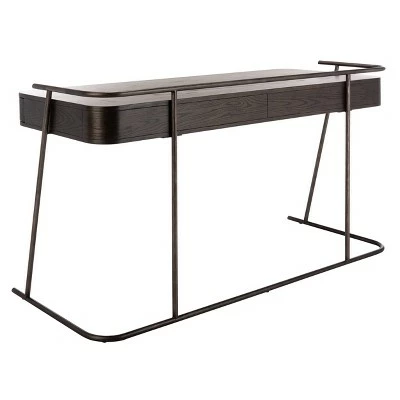 Ferrell Modern Wood Desk Dark Walnut - Safavieh 8 Ferrell Modern Wood Desk Dark Walnut - Safavieh - Image 6