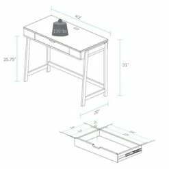 Neorustic Smart Desk with USB Ports White/Natural - Flora Home -Outlet Desks Store unnamed file 14556