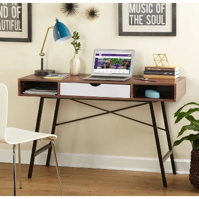 Edison Mid-Century Modern Writing Desk - Buylateral Natural/white 3 Edison Mid-Century Modern Writing Desk - Buylateral Natural/white
