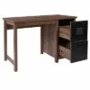 Desk with Metal Drawers Brown - Riverstone Furniture