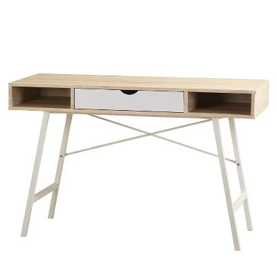 Edison Mid-Century Modern Writing Desk - Buylateral Natural/white 6 Edison Mid-Century Modern Writing Desk - Buylateral Natural/white - Image 4