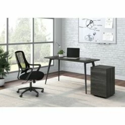 55" Executive Desk with Angled Metal Legs - HON BASYX White -Outlet Desks Store unnamed file 14599
