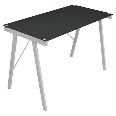 Glass Writing Desk - LumiSource Black 12 Glass Writing Desk - LumiSource Black - Image 10