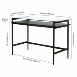 Henn& Hart 46" Black Bronze Desk with Black Woodgrain Shelf - Henn&Hart -Outlet Desks Store unnamed file 14689