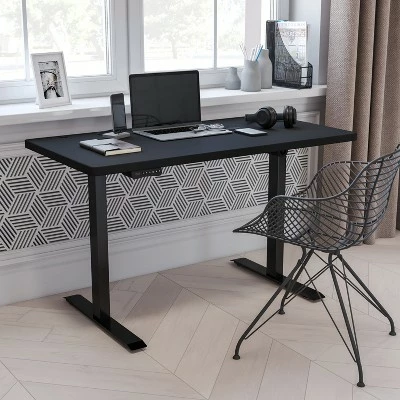 Flash Furniture Electric Height Adjustable Standing Desk - Table Top 48" Wide - 24" Deep 3 Flash Furniture Electric Height Adjustable Standing Desk - Table Top 48" Wide - 24" Deep