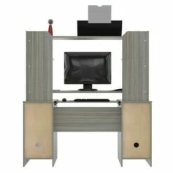 Computer Workcentre With Hutch Smoke Oak - Inval -Outlet Desks Store unnamed file 14700