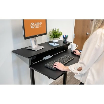 Stand Up Desk Store 48" Crank Adjustable Height Split Level Drafting Table Ergonomic Desk with Monitor Shelf 4 Stand Up Desk Store 48" Crank Adjustable Height Split Level Drafting Table Ergonomic Desk with Monitor Shelf - Image 2