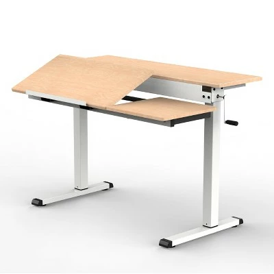 Stand Up Desk Store 48" Crank Adjustable Height Split Level Drafting Table Ergonomic Desk with Monitor Shelf 7 Stand Up Desk Store 48" Crank Adjustable Height Split Level Drafting Table Ergonomic Desk with Monitor Shelf - Image 5