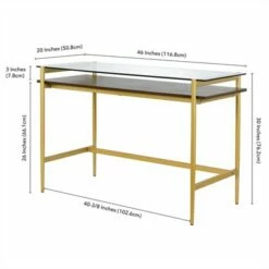 Henn& Hart 46" Brass Finish Desk with Walnut Shelf - Henn&Hart 13 Henn& Hart 46" Brass Finish Desk with Walnut Shelf - Henn&Hart -Outlet Desks Store unnamed file 14828