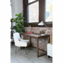 Chevron Wood Desk Brown - Abbyson Living