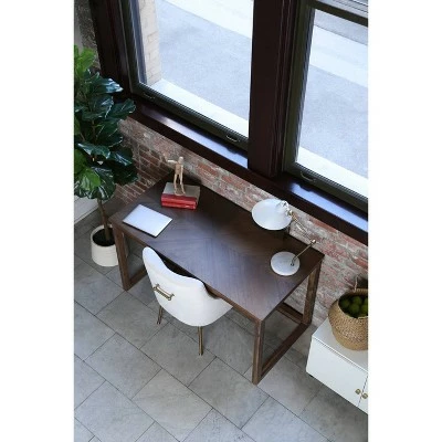 Chevron Wood Desk Brown - Abbyson Living 4 Chevron Wood Desk Brown - Abbyson Living - Image 2