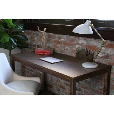 Chevron Wood Desk Brown - Abbyson Living 6 Chevron Wood Desk Brown - Abbyson Living - Image 4