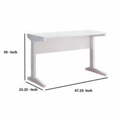 Contemporary Style Desk with Width Top White - Benzara -Outlet Desks Store unnamed file 14868