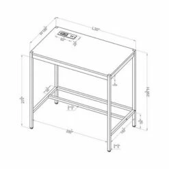 Everbay Writing Desk with Power and USB Plug - miBasics Olive/gold -Outlet Desks Store unnamed file 14901