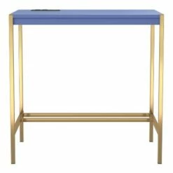 Everbay Writing Desk with Power and USB Plug - miBasics Olive/gold -Outlet Desks Store unnamed file 14903