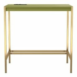 Everbay Writing Desk with Power and USB Plug - miBasics Olive/gold -Outlet Desks Store unnamed file 14904