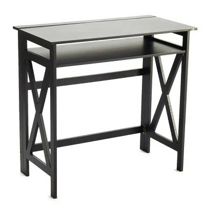 The Lakeside Collection Lakeside Folding Desk - Laptop Writing Table with Shelf for Home Office, Crafting 7 The Lakeside Collection Lakeside Folding Desk - Laptop Writing Table with Shelf for Home Office, Crafting - Image 5
