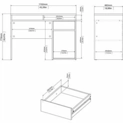 1 Drawer 1 Door Desk in Brown - Tvilum
