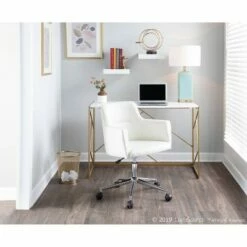 Folia Writing Desk - LumiSource Gold/white 29 Folia Writing Desk - LumiSource Gold/white -Outlet Desks Store unnamed file 1505