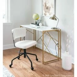 Folia Writing Desk - LumiSource Gold/white 31 Folia Writing Desk - LumiSource Gold/white -Outlet Desks Store unnamed file 1507