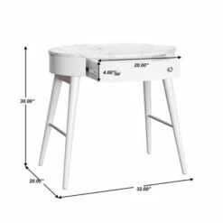 HomeFare Mid-Century Oval Desk in White Wood - Home Fare -Outlet Desks Store unnamed file 15106