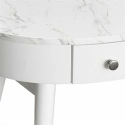 HomeFare Mid-Century Oval Desk in White Wood - Home Fare -Outlet Desks Store unnamed file 15107