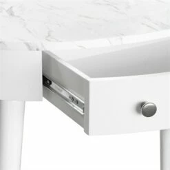 HomeFare Mid-Century Oval Desk in White Wood - Home Fare -Outlet Desks Store unnamed file 15108