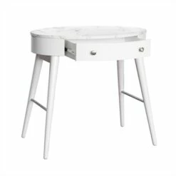 HomeFare Mid-Century Oval Desk in White Wood - Home Fare -Outlet Desks Store unnamed file 15109