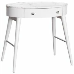 HomeFare Mid-Century Oval Desk in White Wood - Home Fare -Outlet Desks Store unnamed file 15110