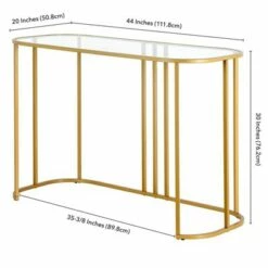 Henn& Hart 44" Brass Metal Writing Desk - Henn&Hart