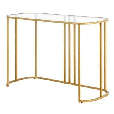 Henn& Hart 44" Brass Metal Writing Desk - Henn&Hart 8 Henn& Hart 44" Brass Metal Writing Desk - Henn&Hart - Image 6