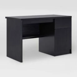Kingston Desk with Cabinet Black/Brown - CorLiving