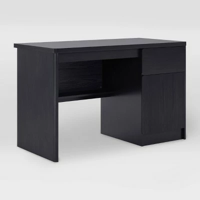Kingston Desk with Cabinet Black/Brown - CorLiving 3 Kingston Desk with Cabinet Black/Brown - CorLiving