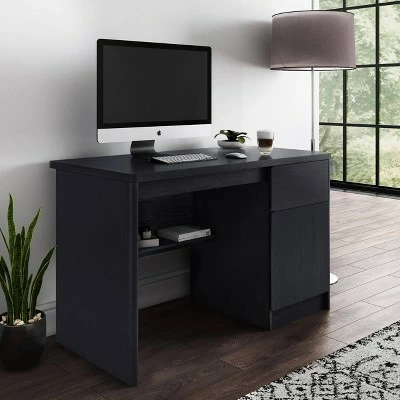 Kingston Desk with Cabinet Black/Brown - CorLiving 4 Kingston Desk with Cabinet Black/Brown - CorLiving - Image 2