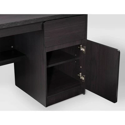 Kingston Desk with Cabinet Black/Brown - CorLiving 11 Kingston Desk with Cabinet Black/Brown - CorLiving - Image 9