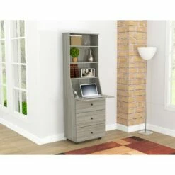 Computer Credenza Workcenter Gray - Inval