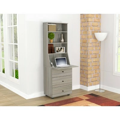 Computer Credenza Workcenter Gray - Inval 3 Computer Credenza Workcenter Gray - Inval