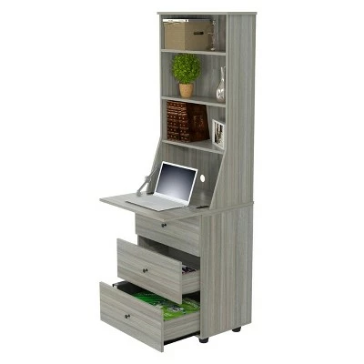 Computer Credenza Workcenter Gray - Inval 4 Computer Credenza Workcenter Gray - Inval - Image 2