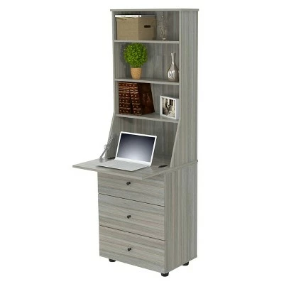 Computer Credenza Workcenter Gray - Inval 8 Computer Credenza Workcenter Gray - Inval - Image 6